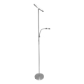 Dæmpbar standerlampe NORA LED/25W/230V 2200/3000/4000K + LED/5W 3000K, mat krom, med fjernbetjening