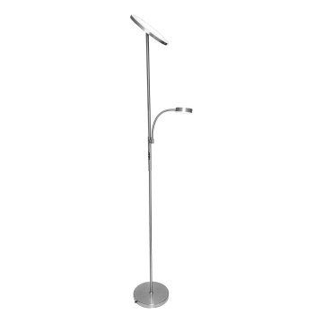 Dæmpbar standerlampe NORA LED/25W/230V 2200/3000/4000K + LED/5W 3000K, mat krom, med fjernbetjening