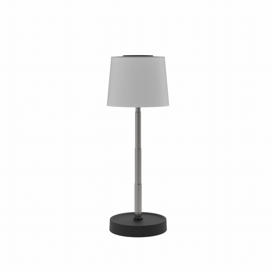 Dæmpbar, berøringsbetjent, genopladelig LED-bordlampe til udendørs brug LED/2W/5V IP44 1200 mAh grå