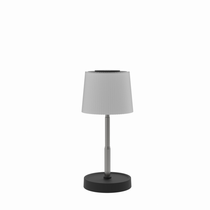 Dæmpbar, berøringsbetjent, genopladelig LED-bordlampe til udendørs brug LED/2W/5V IP44 1200 mAh grå