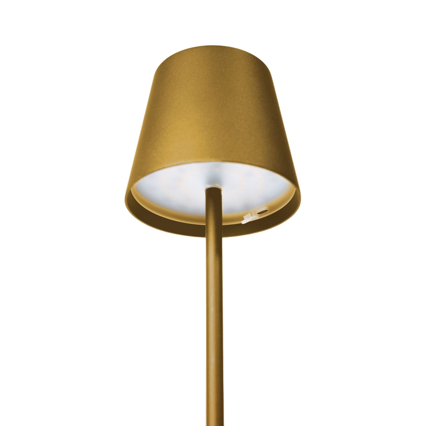 LED Dæmpbar udendørs genopladelig bordlampe LED/4W/4000 mAh 3000/4000/5500K IP44 guld