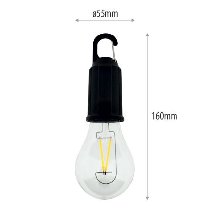 Dæmpbar udendørs LED-hængelampe, genopladelig LED/3W/5V 400 mAh IP44