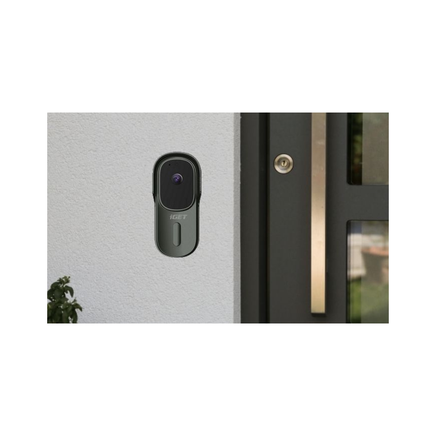 Dørklokke med video med bevægelsessensor Full HD 1080p 5200 mAh IP65 Wi-Fi antracit
