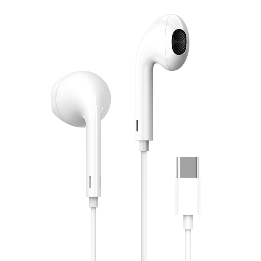 Earphones med microphone USB-C hvid