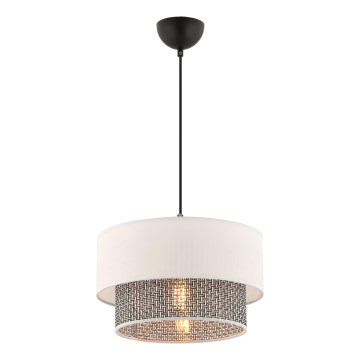 ECHO Pendellampe 1xE27/60W/230V creme/grå