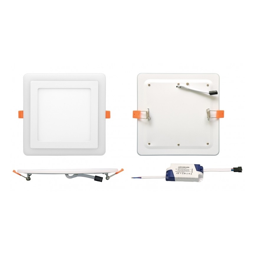 LED indbygningslampe DUO LED/12W/230V + LED/4W