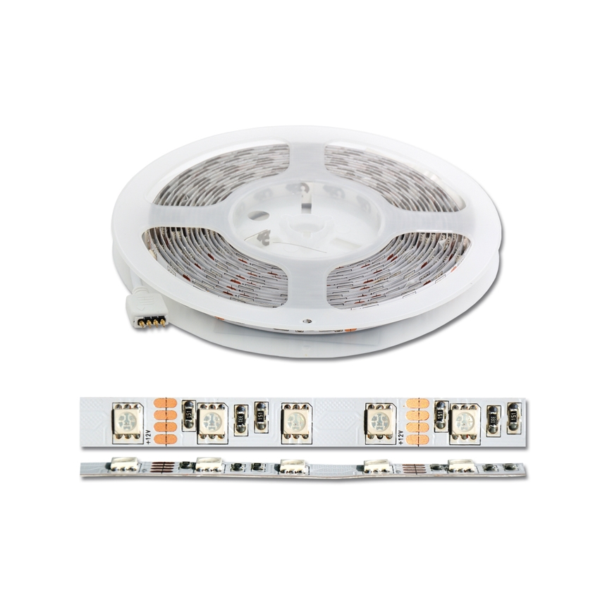 LED lysbånd RGB-farver 5 m LED/72W/230V + fjernbetjening
