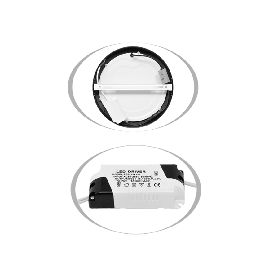 LED loftlampe LADA LED/12W/230V 3000/4000/6000K diameter 17 cm sort