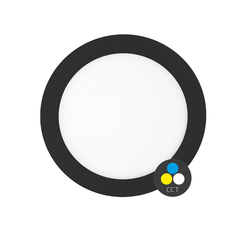 LED indbygningslampe til badeværelse LADA LED/18W/230V 3000/4000/6000K diameter 22 cm IP44 sort