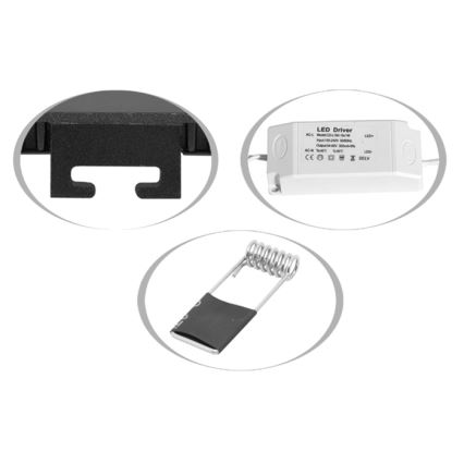 LED indbygningslampe til badeværelse LADA LED/18W/230V 3000/4000/6000K diameter 22 cm IP44 sort