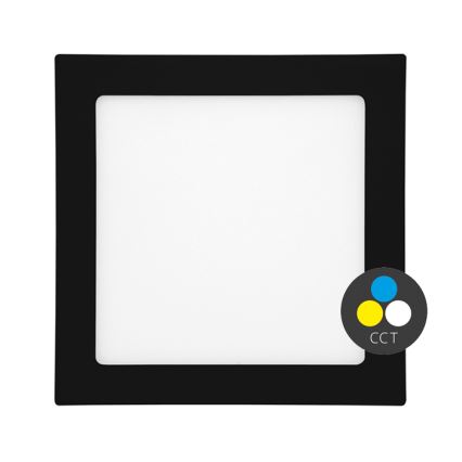 LED indbygningslampe til badeværelse RAFA LED/12W/230V 3000/4000/6000K 17x17 cm IP44 sort