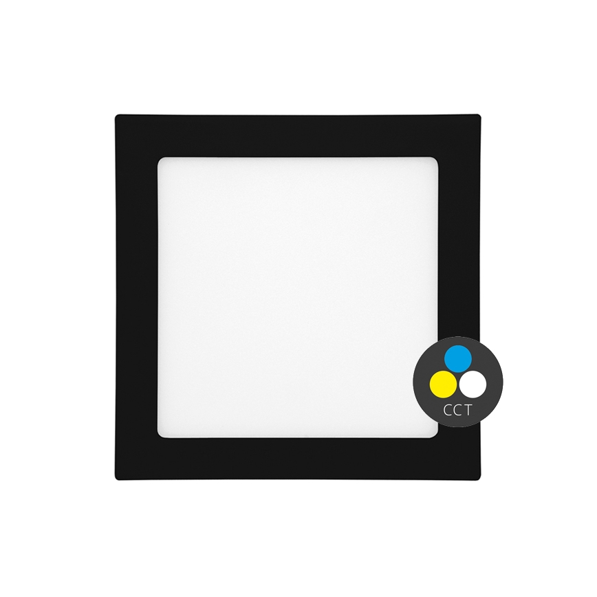 LED indbygningslampe til badeværelse RAFA LED/12W/230V 3000/4000/6000K 17x17 cm IP44 sort