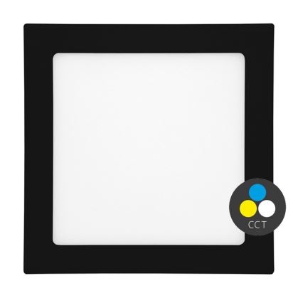 LED indbygningslampe til badeværelse RAFA LED/18W/230V 3000/4000/6000K 22x22 cm IP44 sort