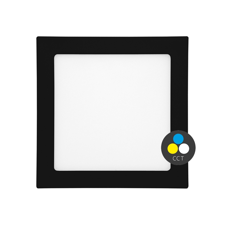 LED indbygningslampe til badeværelse RAFA LED/18W/230V 3000/4000/6000K 22x22 cm IP44 sort