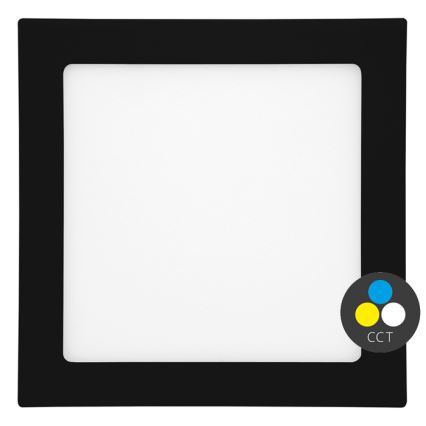 LED indbygningslampe til badeværelse RAFA LED/25W/230V 3000/4000/6000K 30x30 cm IP44 sort