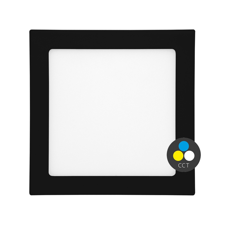 LED indbygningslampe til badeværelse RAFA LED/25W/230V 3000/4000/6000K 30x30 cm IP44 sort