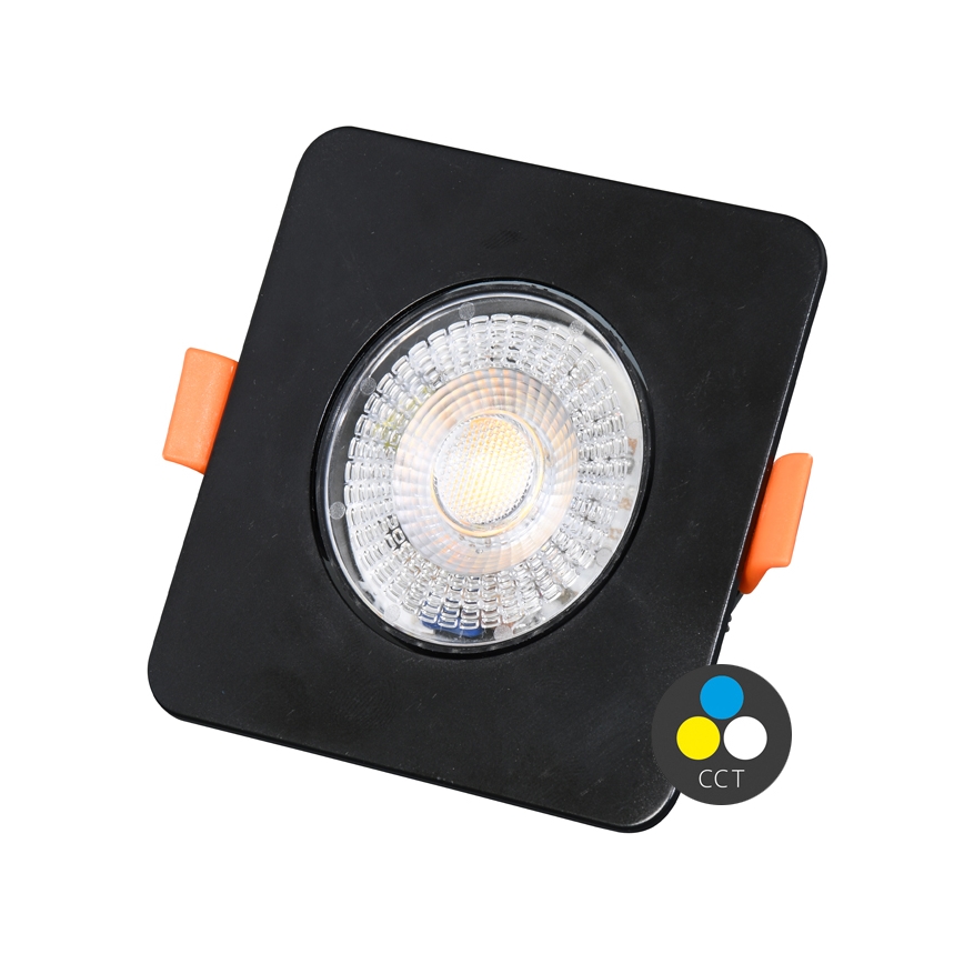 LED indbygningslampe dæmpbar KENT LED/3/5/7W/230V3000/4000/6000K 9x9 cm sort