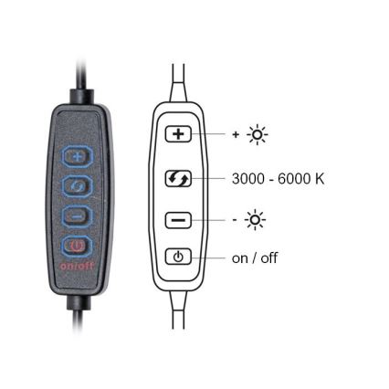 LED bordlampe dæmpbar LIPA LED/10W/230V 3000-6000K sort