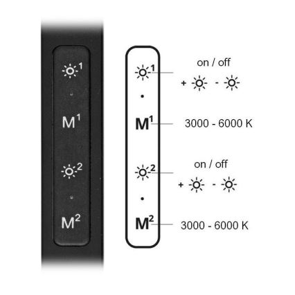 LED bordlampe dæmpbar SPACE LED/8W + LED/11W/230V 3000-6000K sort