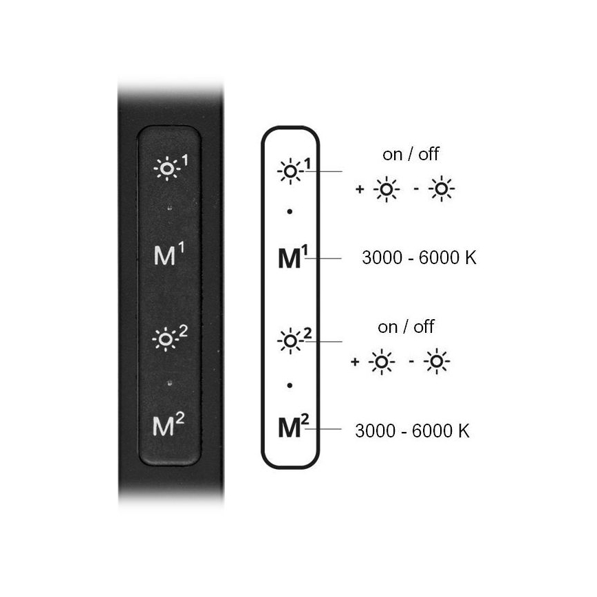 LED bordlampe dæmpbar SPACE LED/8W + LED/11W/230V 3000-6000K sort
