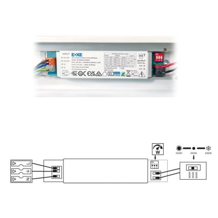 LED Fluorescerende lampe VELO LED/24/32/40W/230V 3000/4000/6000K 120 cm hvid