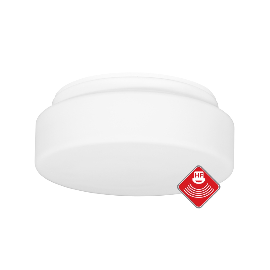 Udendørs loftlampe med sensor HECTOR 1xE27/60W/230V diameter 25 cm IP44 opal hvid
