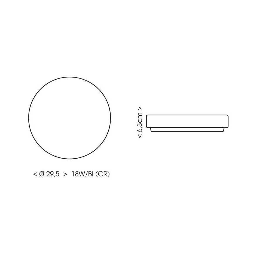 LED loftlampe til badeværelse LIRA LED/18W/230V 4000K diameter 29,5 cm IP44 sort