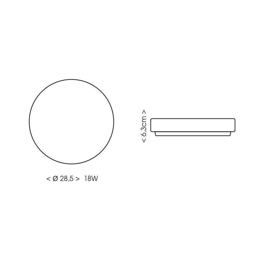 LED loftlampe til badeværelse LIRA LED/18W/230V 4000K diameter 28,5 cm IP44