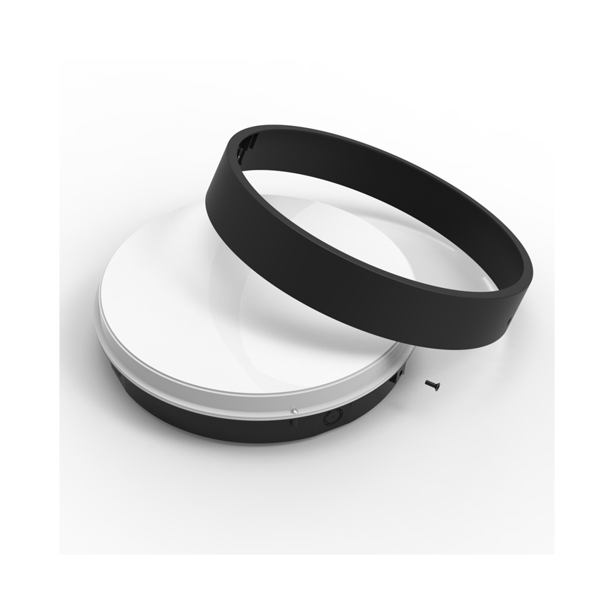 Udendørs LED loftlampe med sensor MARTIN LED/25W/230V 3000/4000K diameter 35 cm IP65 sort