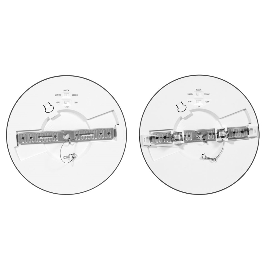 LED panel dæmpbart LEXA LED/6/12/18W/230V 3000/4000/6000K diameter 22,5 cm sort