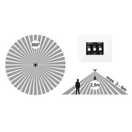 LED panel dæmpbart med sensor LEXA LED/6/12/18W/230V 3000/4000/6000K diameter 22,5 cm hvid