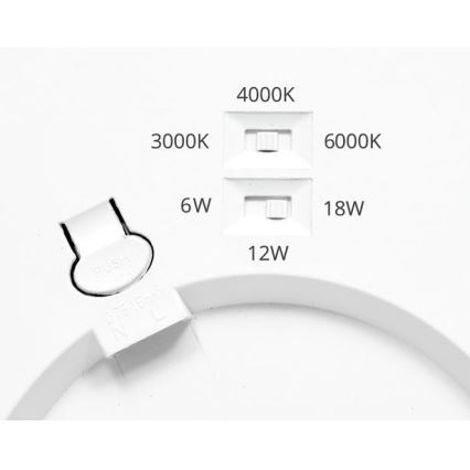 LED panel dæmpbart med sensor LEXA LED/6/12/18W/230V 3000/4000/6000K diameter 22,5 cm hvid