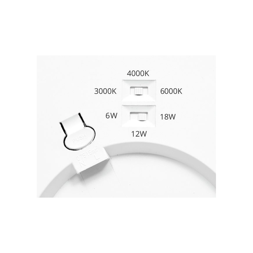 LED indbygningslampe dæmpbar med sensor LEXA LED/6/12/18W/230V 3000/4000/6000K diameter 22,5 cm hvid