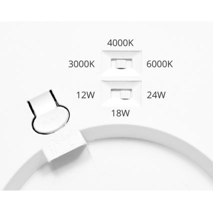 LED panel dæmpbart med sensor LEXA LED/12/18/24W/230V 3000/4000/6000K diameter 30 cm hvid