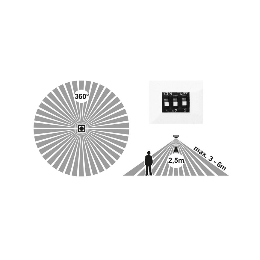 LED panel dæmpbart med sensor LEXA LED/12/18/24W/230V 3000/4000/6000K diameter 30 cm hvid