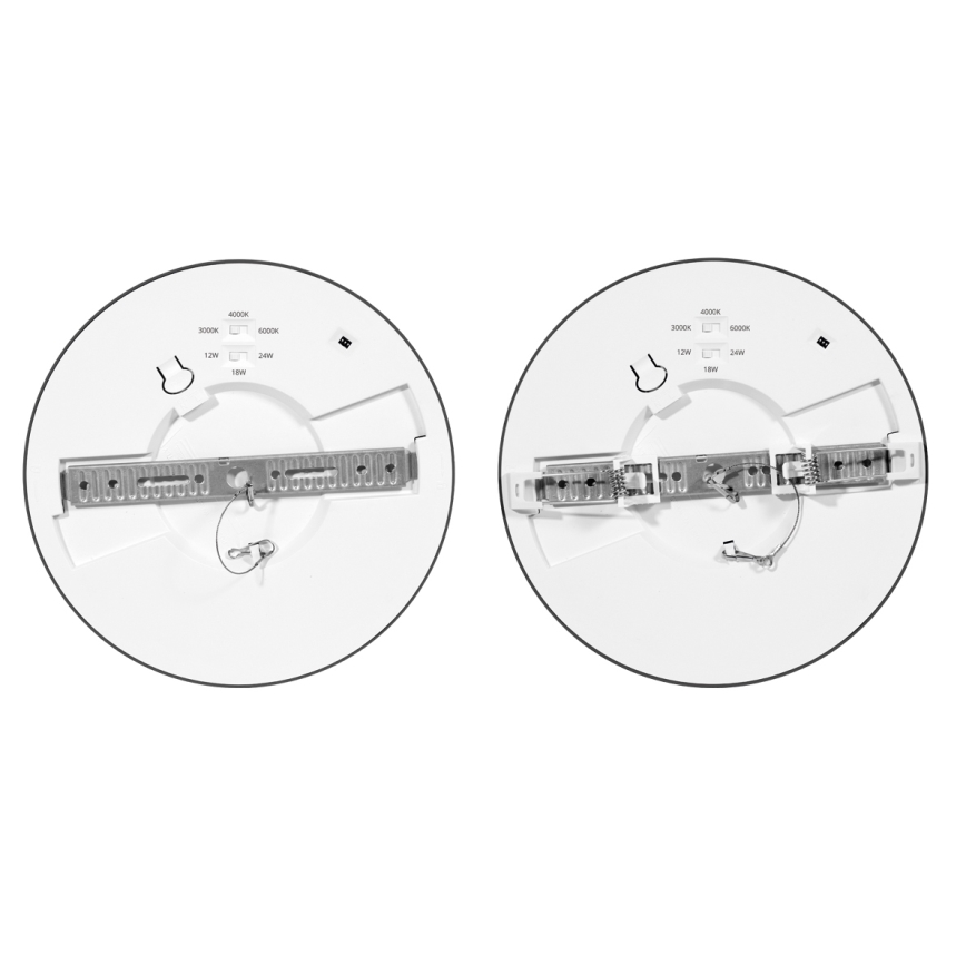 LED indbygningslampe dæmpbar med sensor LEXA LED/12/18/24W/230V 3000/4000/6000K diameter 30 cm sort