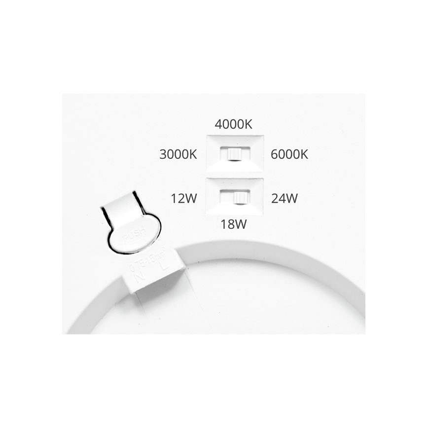 LED indbygningslampe dæmpbar med sensor LEXA LED/12/18/24W/230V 3000/4000/6000K diameter 30 cm sort