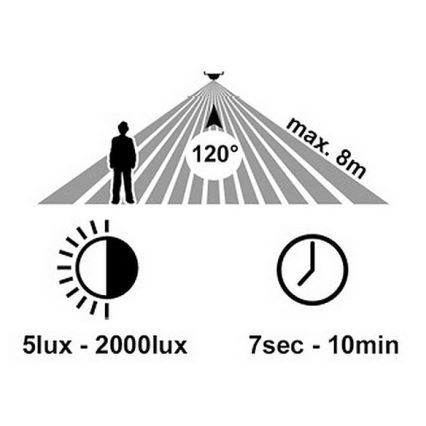 LED Udendørs væglampe med sensor RITA LED/12W/230V 4000K IP65