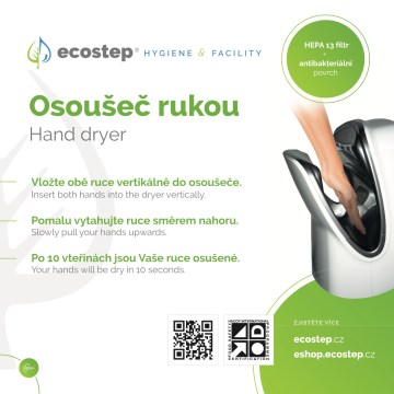 EcoStep 100001 - Informationsskilt til håndtørrer R1.1 CZ/ENG