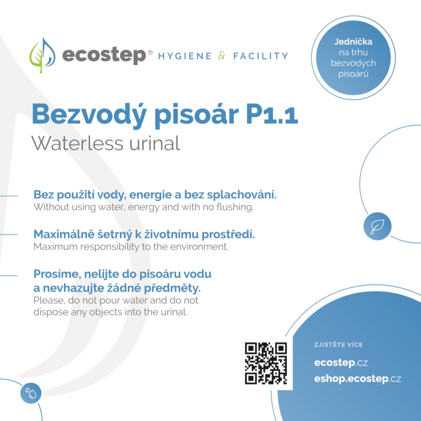 EcoStep 100002 - Informationsskilt til vandfrit urinal P1.1 CZ/ENG