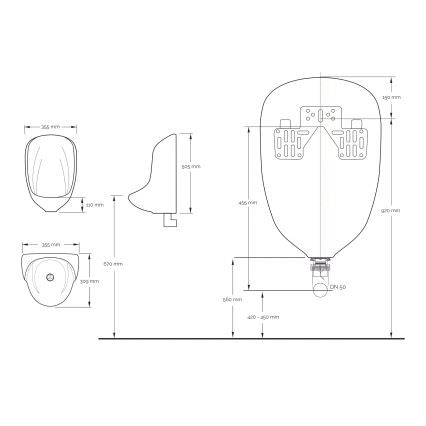 EcoStep 30013 - Vandfri urinal P10 keramik/hvid