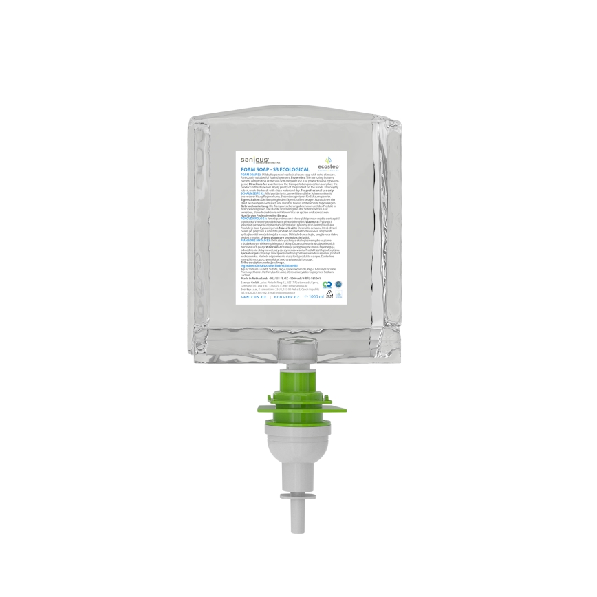 EcoStep 50052 - Berøringsfri sæbedispenser S3 1000 ml 4xAA sort