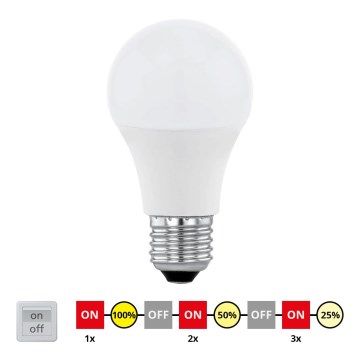 EGLO 11562 - LED lysdæmper pære E27/10W/230V 4000K - STEPDIMMING