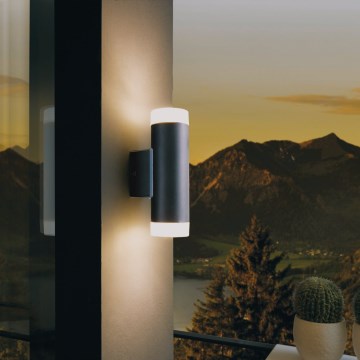 Eglo 13709 - LED udendørs væglampe RIGA 2xGU10/4,6W/230V IP44 sort
