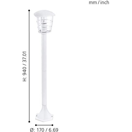 Eglo 18799 - LED udendørs lampe ALORIA 1xE27/8,5W/230V IP44 hvid