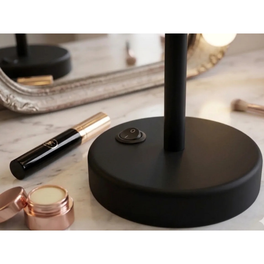 Eglo 201599 - Makeup-spejl med LED-belysning LED/4W/4xAA IP65 sort