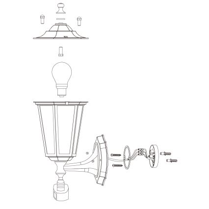 Eglo - Udendørs lys med sensor 1xE27/60W/230V