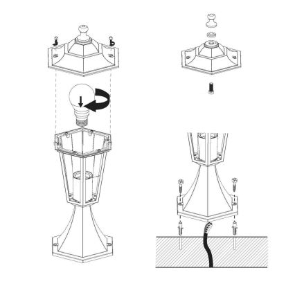 Eglo - Udendørslampe 1xE27/60W sort IP44