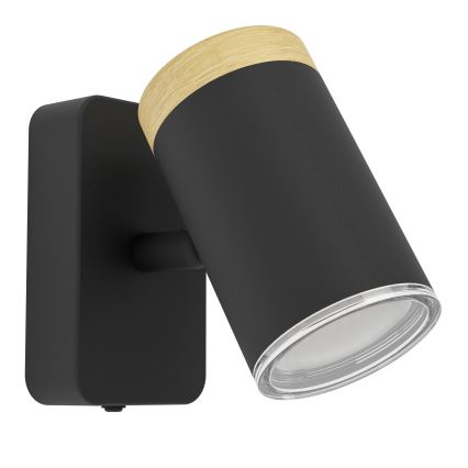 Eglo - Badeværelses vægspotlampe 1xGU10/3W/230V IP44 sort/beige