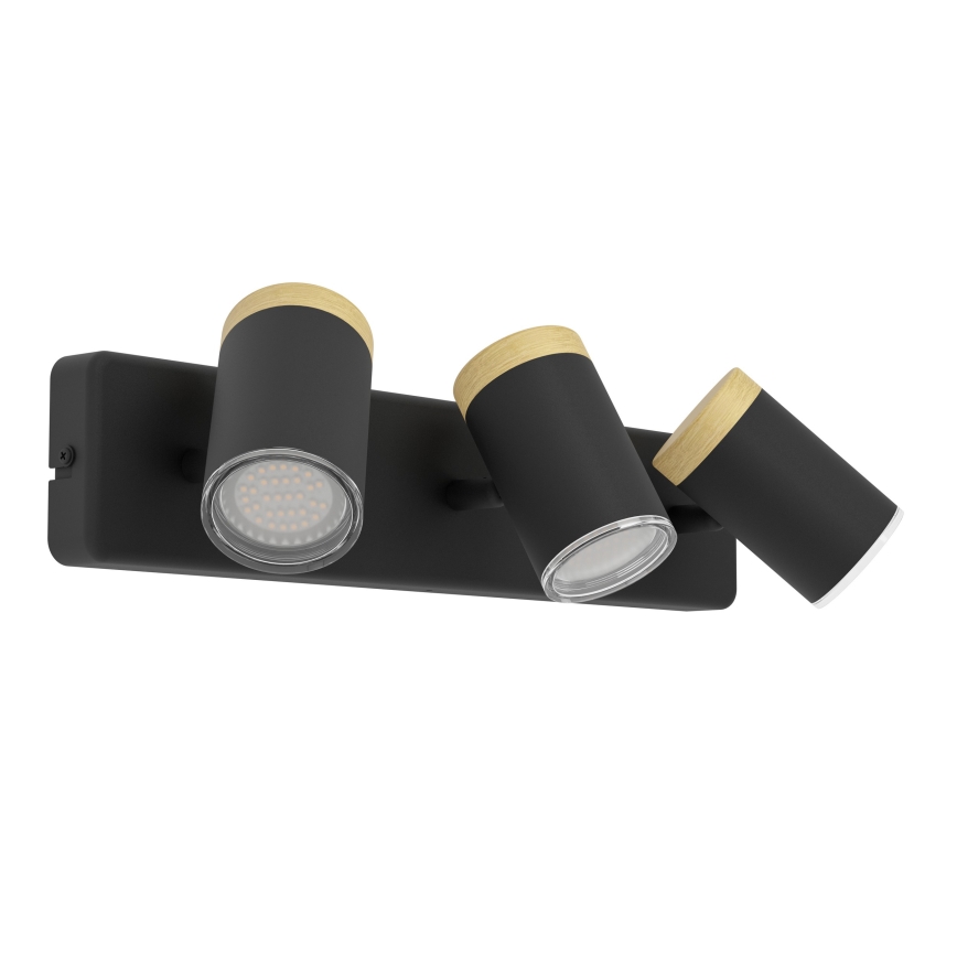 Eglo - Badeværelses-spot 3 x GU10 / 3 W / 230 V, IP44, sort/beige